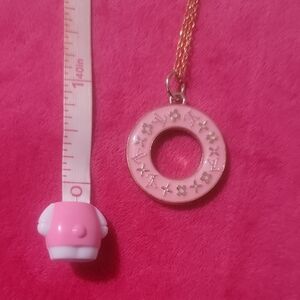 LV Pink And Gold-Tone Double-sided Zipper Pull Charm